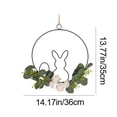 thumbnail image 2 of Easter Bunny Wreath Decorations for Front Door, 14 Inch Multicolor Plastic Spring Holiday Decor with Bow, Indoor Outdoor Wall Hanging Home Decor for Easter Party, 2 of 6