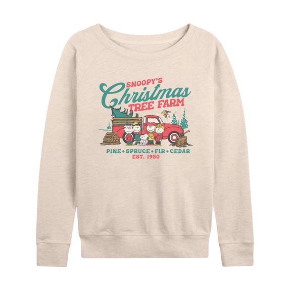 Peanuts - Tree Farm - Women's French Terry Long Sleeve Pullover