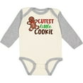 thumbnail image 3 of Inktastic Cutest Little Cookie Cute Christmas Gingerbread Man Boys or Girls Long Sleeve Baby Bodysuit, 3 of 5