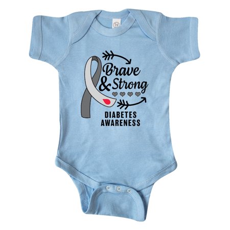 

Inktastic Diabetes Awareness Brave and Strong Gift Baby Boy or Baby Girl Bodysuit