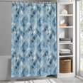 thumbnail image 3 of Ombre Blue White Marble Fabric Shower Curtain Lattice Modern Art Washable Shower Curtains for Bathroom, Waterproof Bath Curtain with Hooks Home Decor 72x72in, 3 of 8