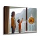 thumbnail image 2 of Una madre y su hijo de pie junto a una gran ventana mirando el paisaje urbano. Decoración para la oficina o la habitación. Estilo enmarcado, 30 x 45 cm., 2 of 8