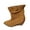 Brown, variant on Brown Women'S Rhinestone Decor Wedge Heel Boots Flock Material Casual Thick Heel Ankle Boots For Fall Winter Outdoor Comfort Large Size