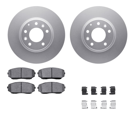 Dynamic Friction Company Front Geospec Brake Rotors with 5000 Advanced Brake Pads includes Hardware 4512-80091