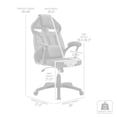 thumbnail image 4 of Armen Living Aspect Chaise de Jeu de Course Réglable en Similicuir, Noir/gris, 4 of 5