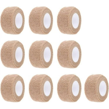 1 Inches X 5 Yards Self Adherent Cohesive Wrap Bandages Adhesive Wounds Strong Elastic First Aid Tape for Sport Wrist Ankle 10 Count