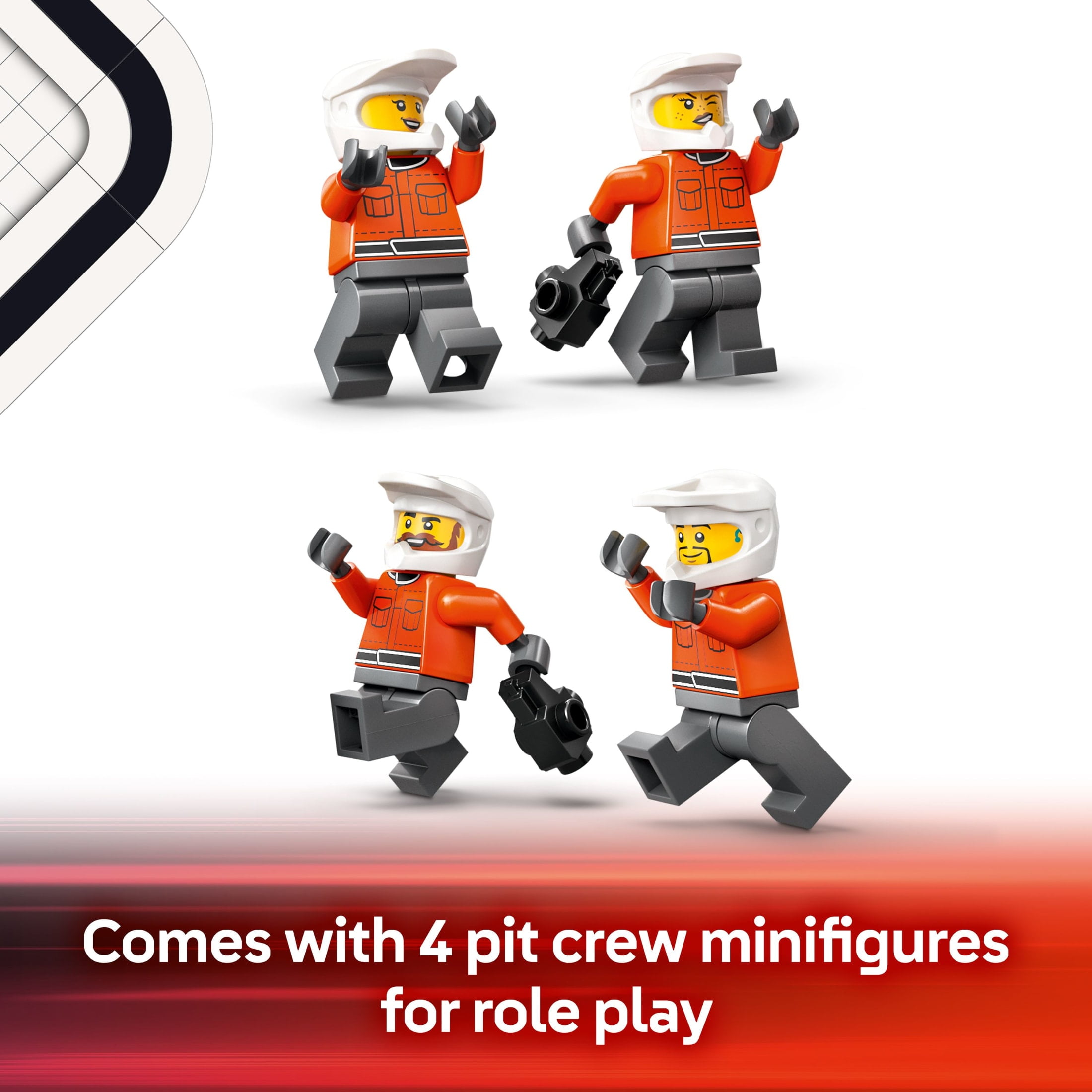 LEGO City F1 Pit Stop & Pit Crew with Ferrari Car Toy - Model Race Car Toy Building Playset for Kids, Boys and Girls, Ages 6+ - F1 Collectible for Fans - Gift for Birthdays - 60443