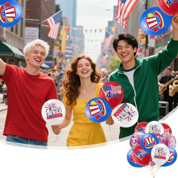 Deeceymbur 10Pcs Fourth Of July Balloons Decorative Balloons For Independence Day Celebrations Balloons For Festive Events