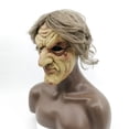 thumbnail image 5 of Wovilon Old Woman Witch Mask Green Face Halloween Creepy Scary Horror Cosplay Costume, 5 of 9