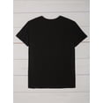 thumbnail image 2 of Camiseta con gráfico de Cupido para mujer: camiseta negra informal con estampado dorado, cuello redondo, manga corta, lavable a máquina. Perfecta para primavera y verano. Para adultos, hombres, mujer, 2 of 6