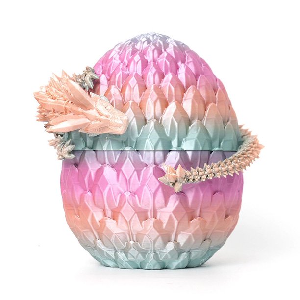 Embutidoras de cesta de Pascua, huevo de dragón impreso en 3D, juguete antiestrés para niños y adultos