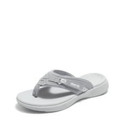DREAM PAIRS Women'S Fashion Flip Flops Comfort Arch Support Soft Cushion Sandals Slippers Grey Size 7