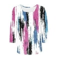 thumbnail image 4 of Jsaierl Tops for Women 3/4 Sleeve Casual Crew Neck Shirts Cute Graphic Petite Blouses Going Out Loose Fit T-shirts Top S-5XL, 4 of 5
