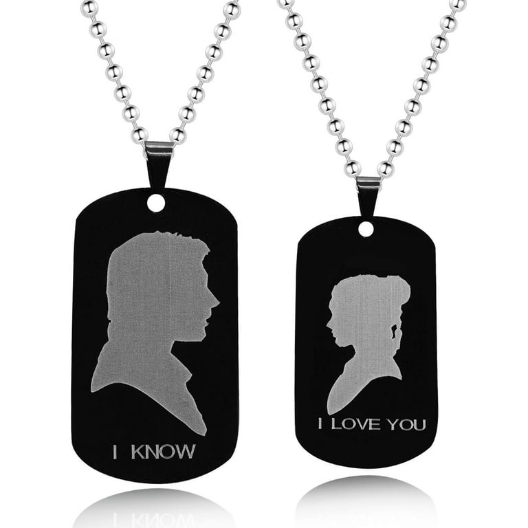  Engraved Stainless Steel Couples Picture Dog Tag