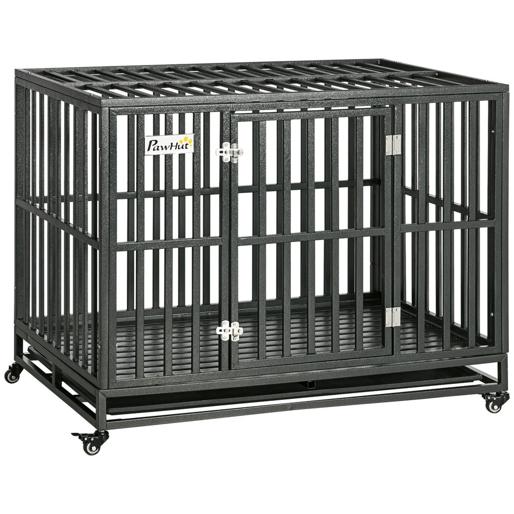 Barara King 44'' Strong Pet Dog Crate Mobility Cage w/ Playpen Metal & Removeable Tray