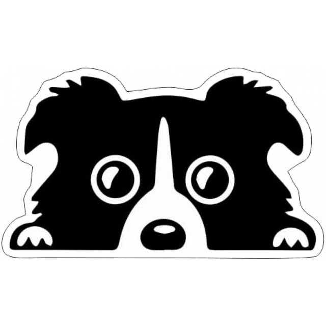 Calcomanía de perro asomando, pegatina de vinilo con cara de perro para coche, calcomanía de ventana de coche con adhesivo de mascota asomando, calcomanía de perro en blanco y negro 14*8cm