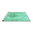 thumbnail image 2 of Ahgly Company Machine Washable Indoor Rectangle Medallion Turquoise Blue Traditional Area Rugs, 5' x 7', 2 of 4