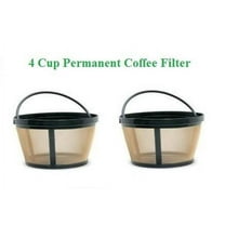 4-Cup Basket Style Permanent Coffee Filters fits Mr. Coffee 4 Cup Coffeemakers, Set of 2