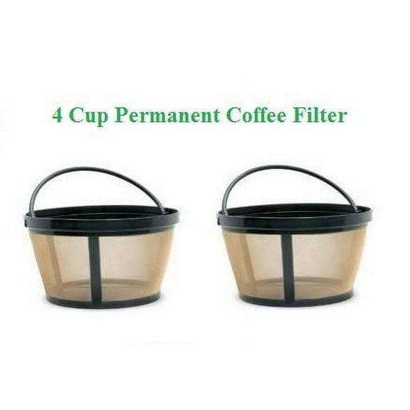 4-Cup Basket Style Permanent Coffee Filters fits Mr. Coffee 4 Cup Coffeemakers, Set of 2