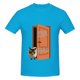 thumbnail image 3 of Camiseta de manga corta 100 % algodón para hombre con la frase "¿Dónde ha estado mi gato?", 3 of 5