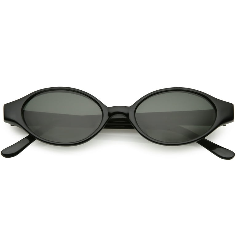 Black small oval hot sale sunglasses