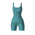 thumbnail image 2 of Sxiwei Womens Fishscale 3D Print Jumpsuit Jogging Bodysuit Square Neck Short Romper Beachwear Type K S, 2 of 5