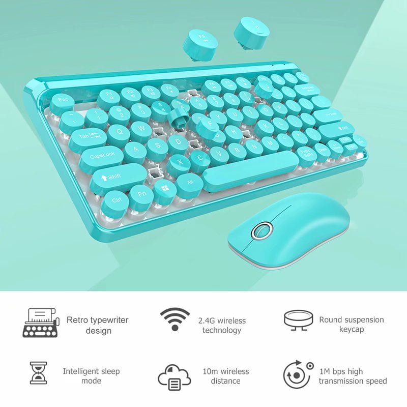Gaming L100 2.4GHz Ultrathin Wireless Keyboard Mouse Set Black Color : Blue
