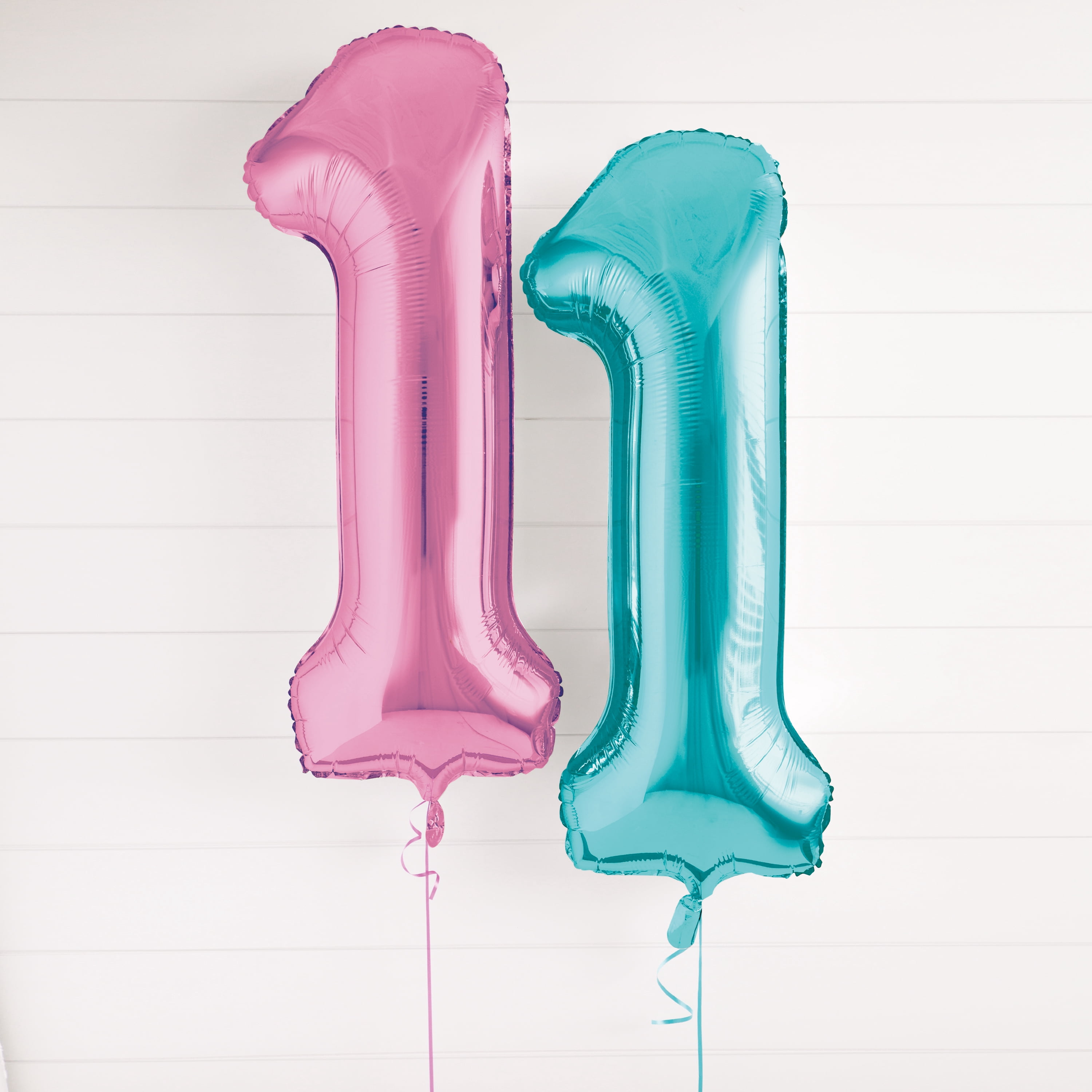 Unique Industries Foil Big Number 1 Shaped 34" Pink Solid Print Balloon