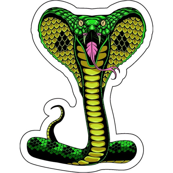 WickedGoodz Cobra Snake Vinyl Decal - Reptile Bumper Sticker - for Laptops Tumblers Windows Cars Trucks Walls