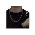thumbnail image 1 of Collar Y Pulseras Cubana Cadena Acero Inoxidable 50+19/21cm Xtellar plateado, 1 of 4
