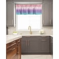 thumbnail image 5 of Kitchen Cafe Valance Curtain for Small Windows,Purple Pink Teal Color Gradient Rod Pocket Short Valances Modern Minimalist Ombre Art Window Treatment Panel for Living Room/Bedroom/Bathroom,60x18in, 5 of 9