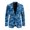 Blue Sharks Camo, variant on Colorful Striped Floral Pattern Lightweight Outerwear, One Button Suit Jacket Solid Polyester Casual Suits for Men for Business