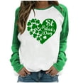 thumbnail image 1 of DPTALR T-Shirt Décontracté à Manches Longues Imprimé Patchwork pour Femmes pour la Saint-Patrick Col Rond Blouse, 1 of 5