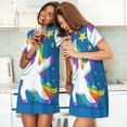 thumbnail image 4 of Easygdp Cool Licorne Étoile Dorée pour Femmes Chemise de Nuit Manches Courtes Décontractée Imprimée, 4 of 6
