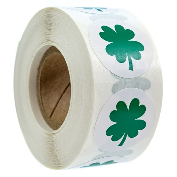 Shamrock Stickers / St. Patrick's Day 1" Stickers / 500 Lucky 4 Leaf Clover Stickers