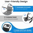 thumbnail image 6 of Lightweight Foldable Transport Wheelchair for Adults & Elderly | Narrow Doorway Travel Wheel Chair with Carbon Steel Frame, Safety Belt, Large All-Terrain Wheels & 220 lbs Capacity, Pull Rod, 6 of 9