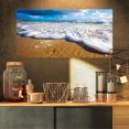 thumbnail image 1 of Foaming Ocean Waves on Sand - Extra Large Seascape Art Canvas, 1 of 3