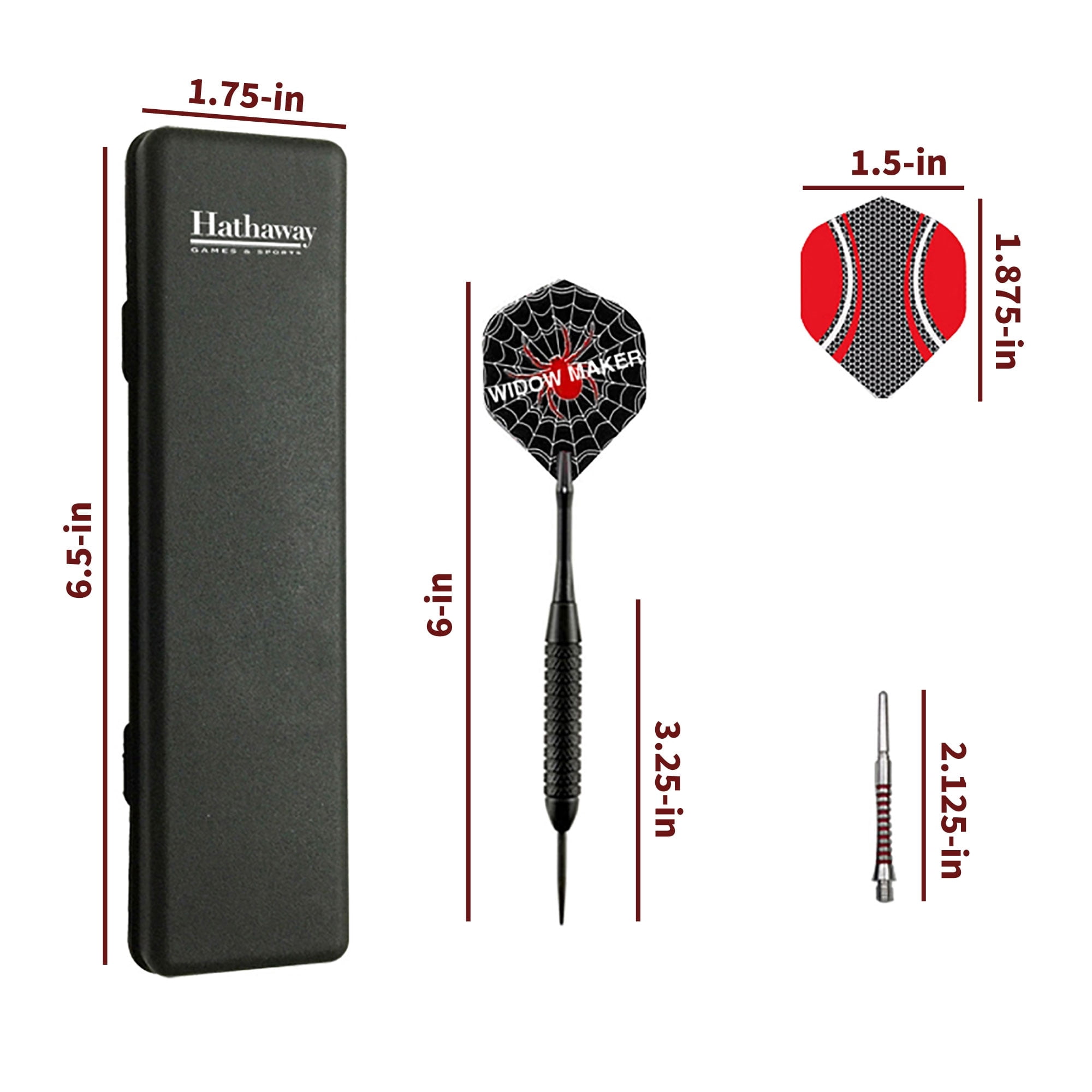Hathaway Tip Darts,Steel Tip,Sisal Dartboards,PK3 BG1055