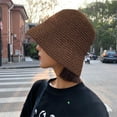 thumbnail image 2 of Audhol Womens Straw Fedora Beach Sun Hat Women'S Woven Hat Small Fresh Beach Sunshade Hat Women'S Small Brimmed Fisherman Hat Women Floppy Foldable Roll up Cap Brown A, 2 of 4