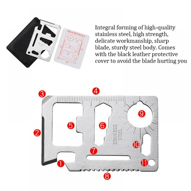 8Pcs Survival Multitool Card Camping Tool EDC Kit in Your