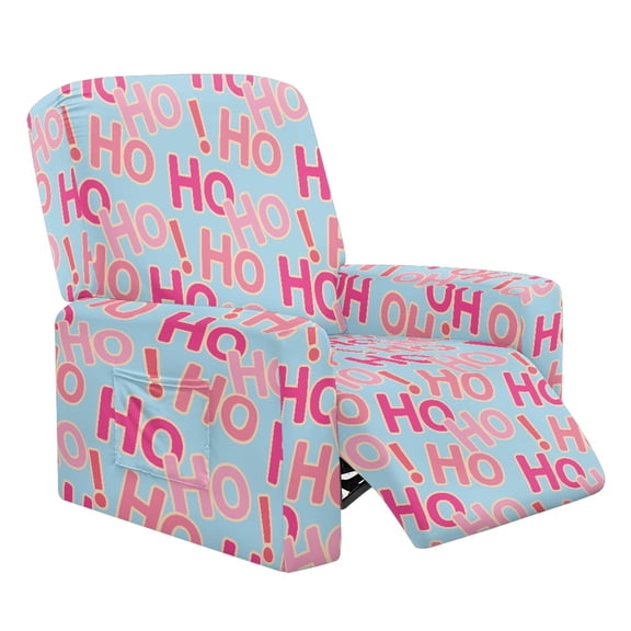 Kuiaobaty Ho Pattern Recliner Couch Cover with Elastic Bottom Stretch Recliner Chair Cover Large Reclining Sofa Slipcover Washable Reclining Slipcover for Pets Kids