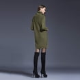 thumbnail image 3 of Vestido de suéter, vestido de punto para mujer, cuello alto, manga larga, vestido de suéter elástico, suéter de punto largo, minivestido elegante para invierno (XL), 3 of 6