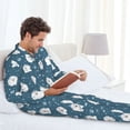 thumbnail image 6 of Picia Christmas sheep Pattern Men’s Long-Sleeve Sleepwear Set - Soft 2-Piece Loungewear with Pockets, Comfy PJs for Relaxing Nights-Large, 6 of 7