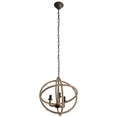 thumbnail image 2 of A & B Home 20.5" Decorative Tan and Black Cade 3-Light Roped and Metal Hanging Chandelier, 2 of 2