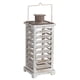 thumbnail image 2 of Juego de 2 faroles Benzara para velas, madera y metal, color blanco, 2 of 6