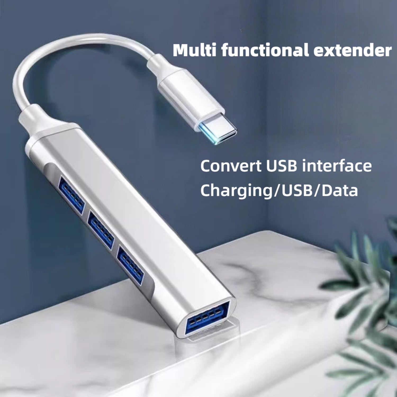4-in-1 USB C Hub Adapter for MacBook, Type-C To USB Converter Compatible with MacBook Air/Pro