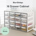 thumbnail image 3 of Medium 16 Drawer Storage Organizer Cabinet - Stackable Bead and Craft Storage, Hardware Small Parts Organizer, Teacher Toolbox (Made in Korea) - Grey, 3 of 7