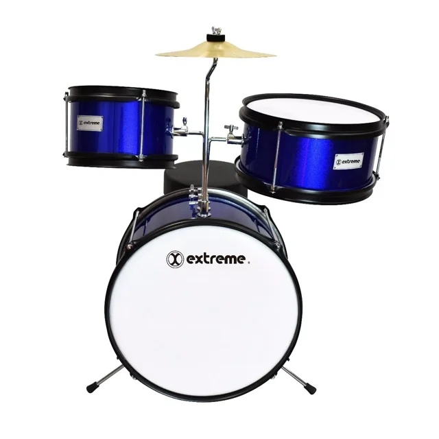 Batería Kinder Azul Metálico 3 Piezas Extreme