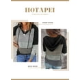 thumbnail image 2 of HOTAPEI Hooded Sweaters for Women Color Block Hoodie Crochet Hollow Out Sweater Long Sleeve Drawstring Hoodies Lightweight Hooded Sweater, 2 of 6