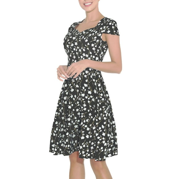 TJAZFJPA Mini Dresses for Women New Women's Summer 2025 New French Vintage Dress Square Neck Printed Dress in Stock Short Dresses for Women Dance Dress